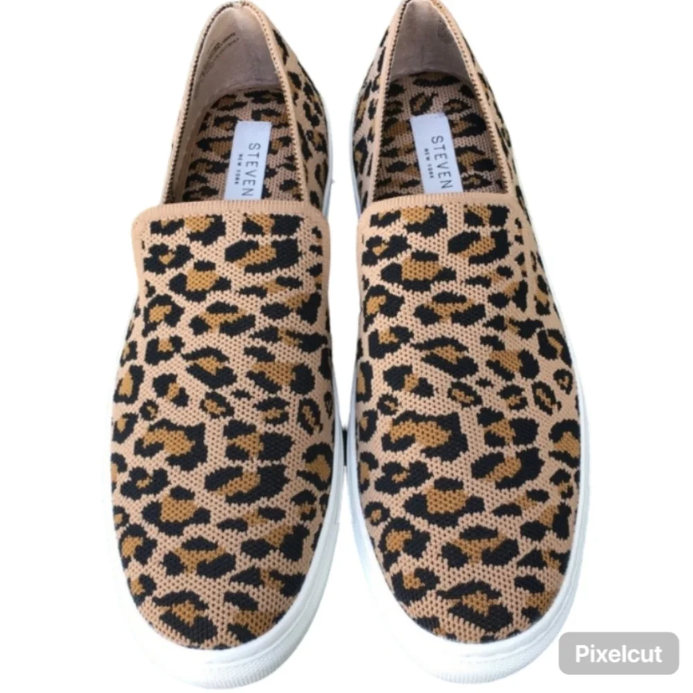 Steven by Steve Madden Kelsea Leopard Print Slip-On Sneakers Size 8.5